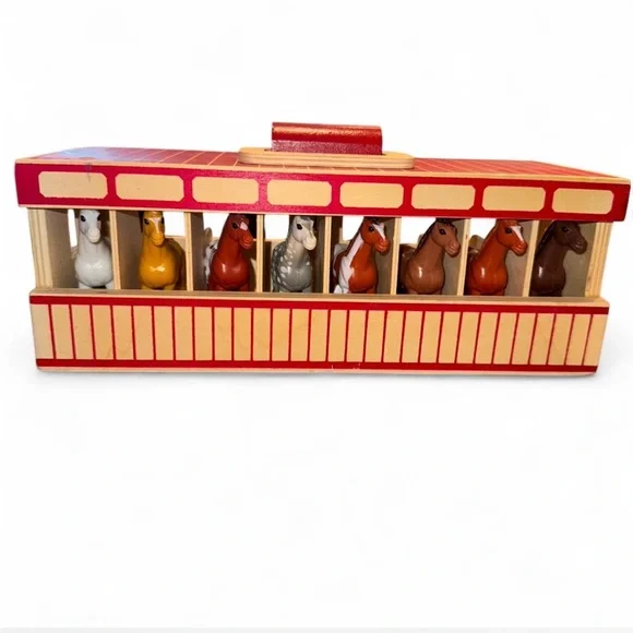 Melissa & Doug Wooden Stable with Colorful Horses - Picture 5 of 6